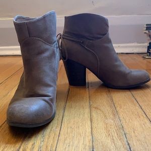 Brown Faux Suede Booties